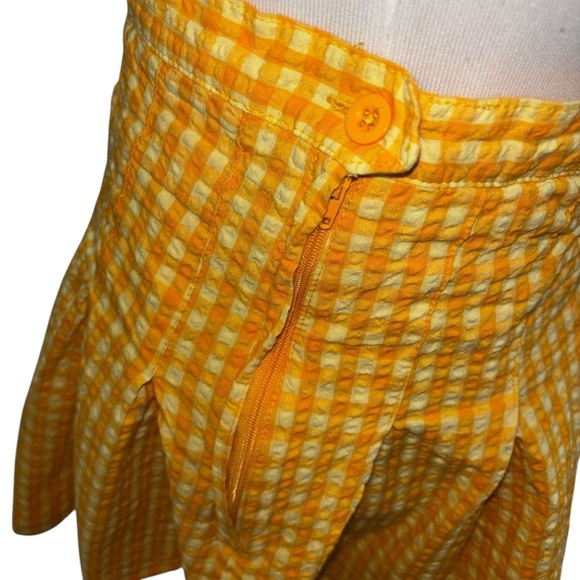 Urban Outfitters Women's M Medium Katie Plaid Mini Skirt Pleated Seersucker - Picture 5 of 6